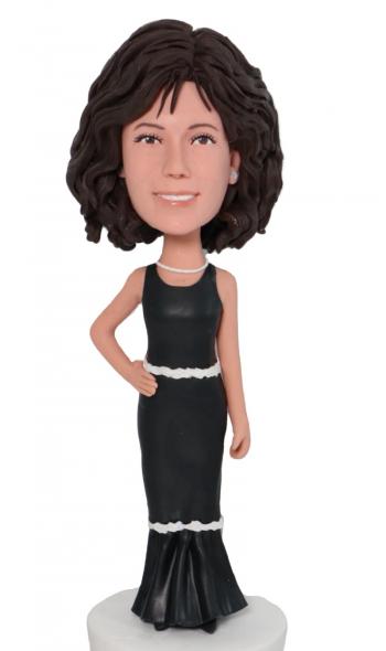 Elegant lady bobblehead custom bubble head gift for wife