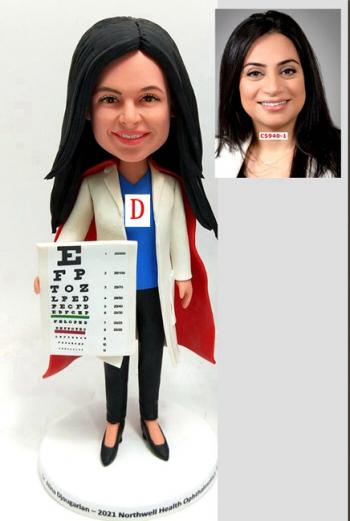 CUSTOM OPTOMETRIST BOBBLEHEAD WITH EYECHART